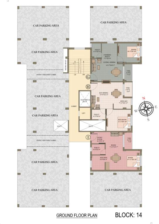  roopkatha Block 14 Ground Floor Cluster Plan