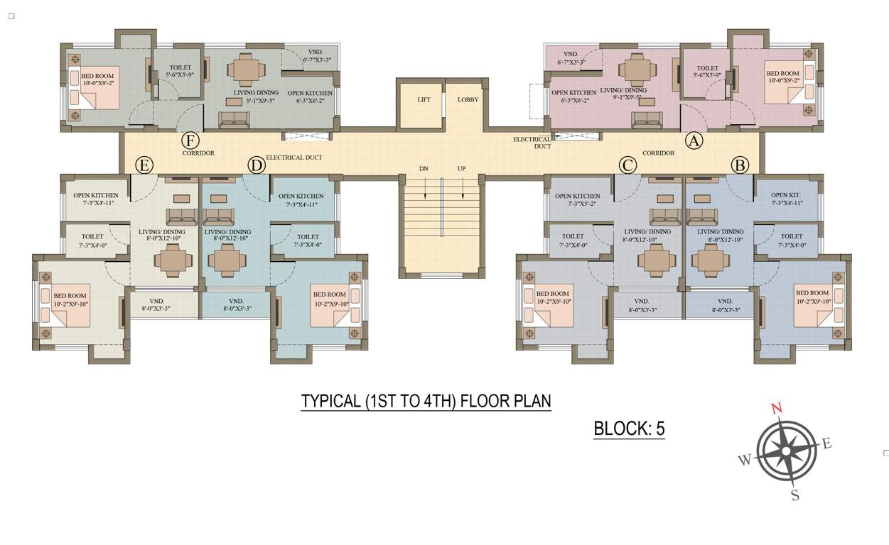  roopkatha Block 5 Cluster Plan from 1st to 4th Floor