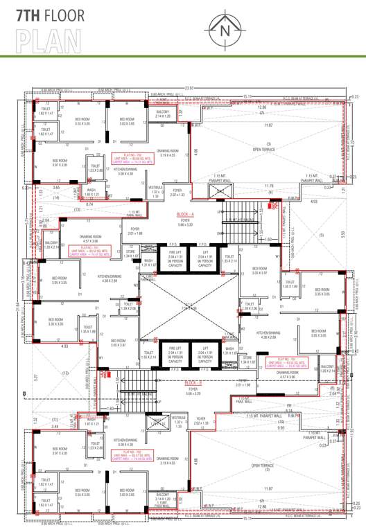  sivana greens Block A And Block B Cluster Plan for 7th Floor