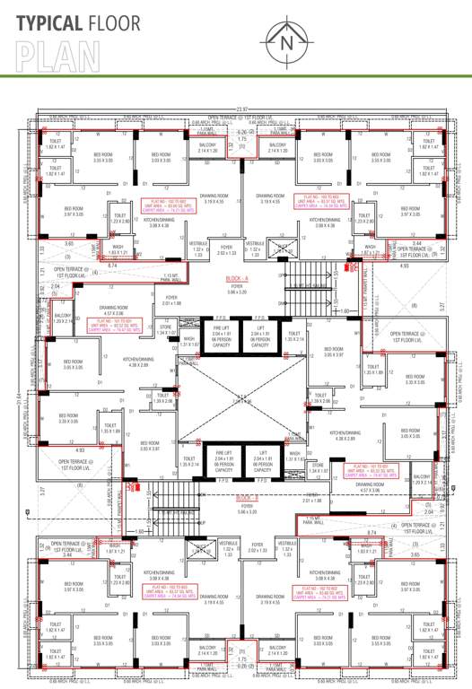  sivana greens Block A And Block B Cluster Plan from 1st to 6th Floor