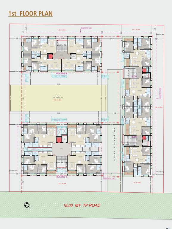  veer swastik hills Block A, B, C And D Cluster Plan for 1st Floor
