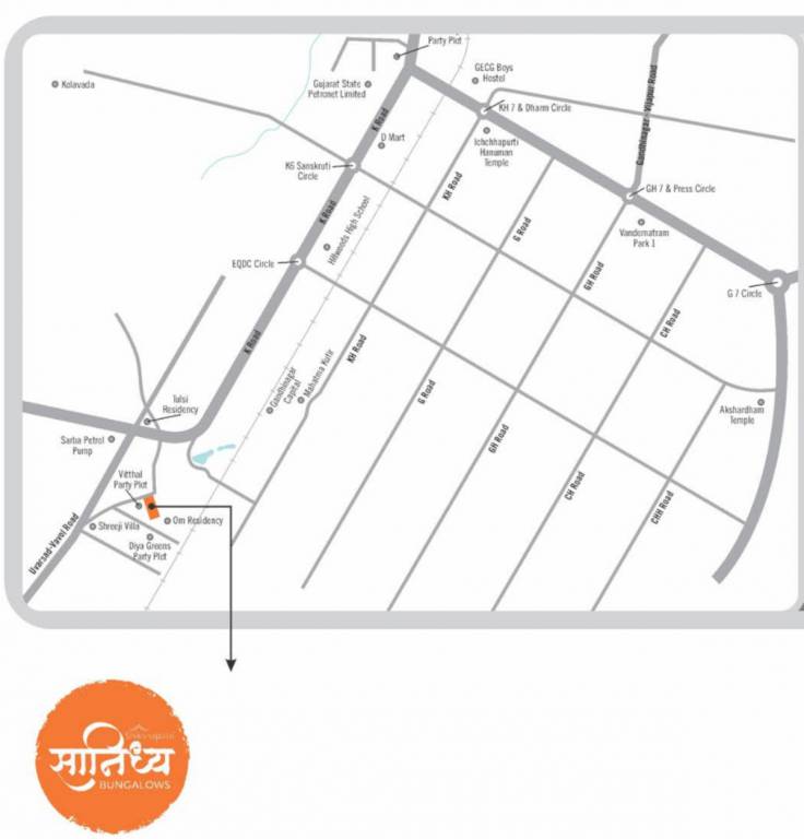  sanidhya bunglows Location Plan