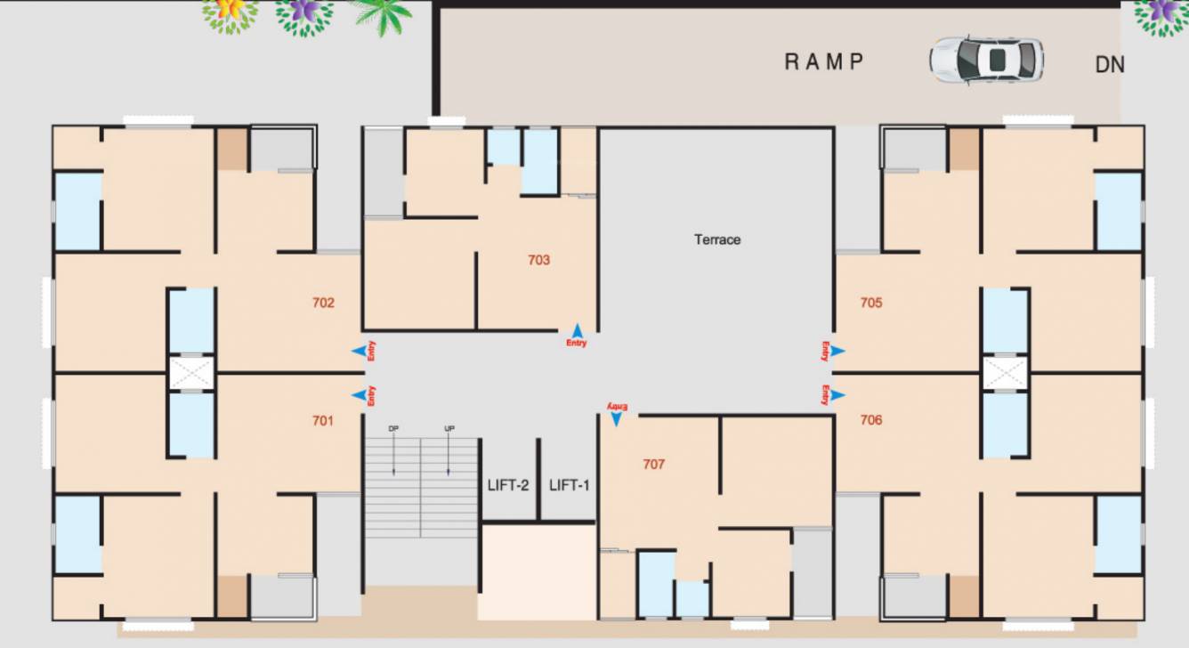  parmeshwar heights Parmeshwar Heights Cluster Plan For 7th Floor
