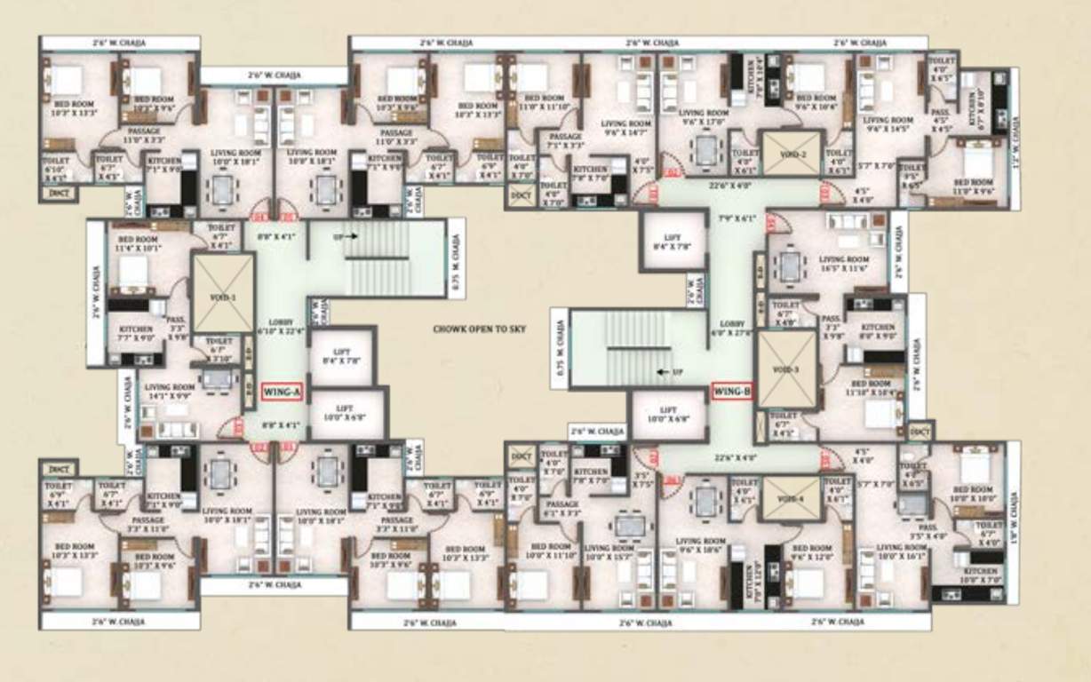  49 simandhar royale Wing A Cluster Plan