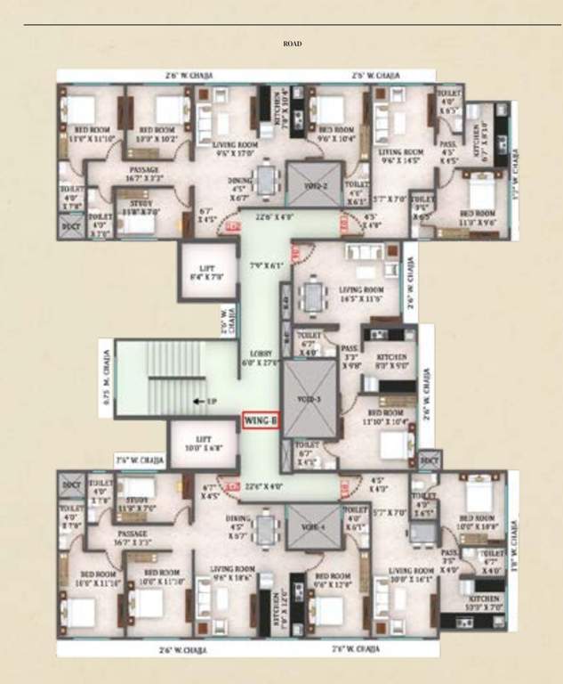  49 simandhar royale Wing B Cluster Plan