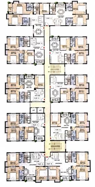  dakshinee Dakshinee Cluster Plan For Typical Floor Plan