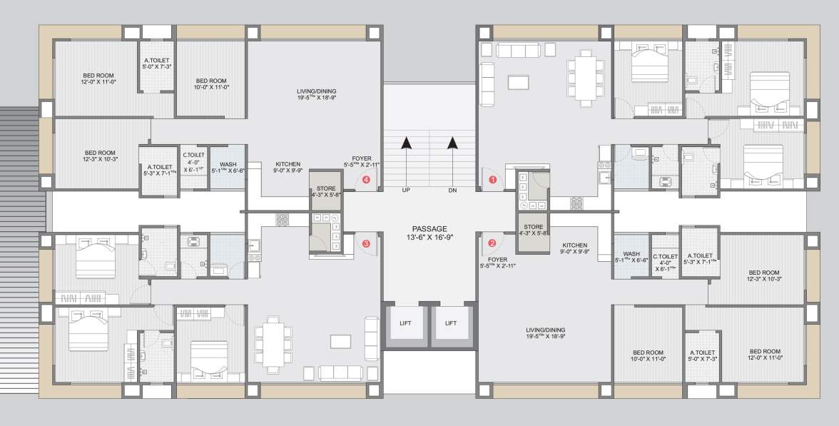 serenity Serenity Cluster Plan For Typical Floor Plan