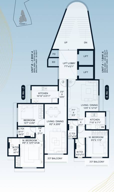  panorama Sale Building   1 Cluster Plan for Typical  Floor