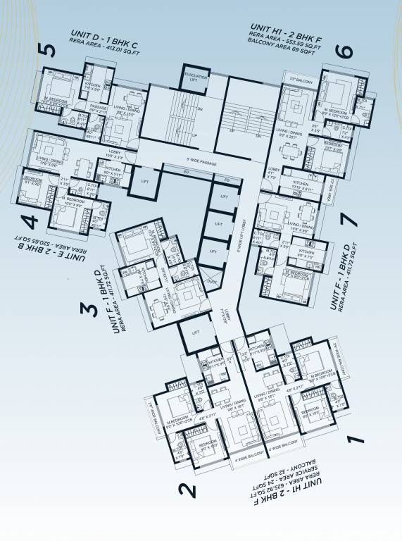  panorama Sale Building   2 Cluster Plan for Typical Floor