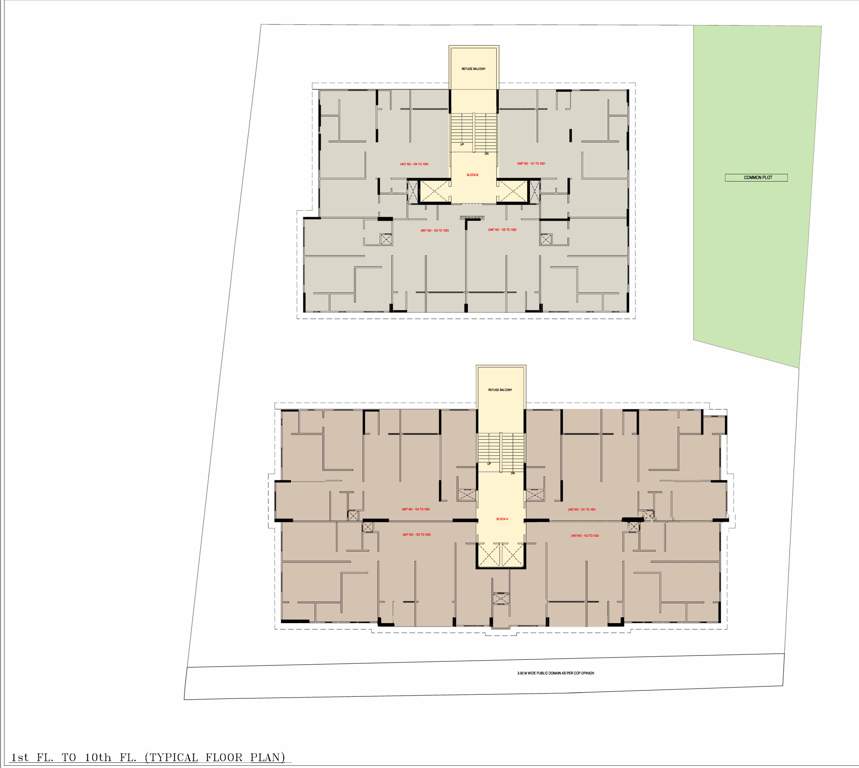  rajul greens Block A & B Cluster Plan from 1st to 10th Floor