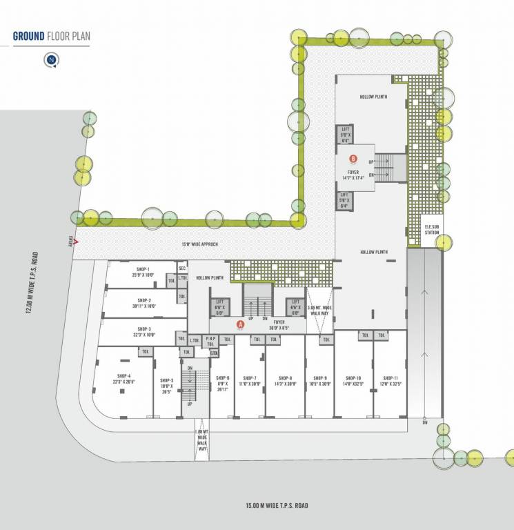  antilia Block A And B Cluster Plan for ground Floor