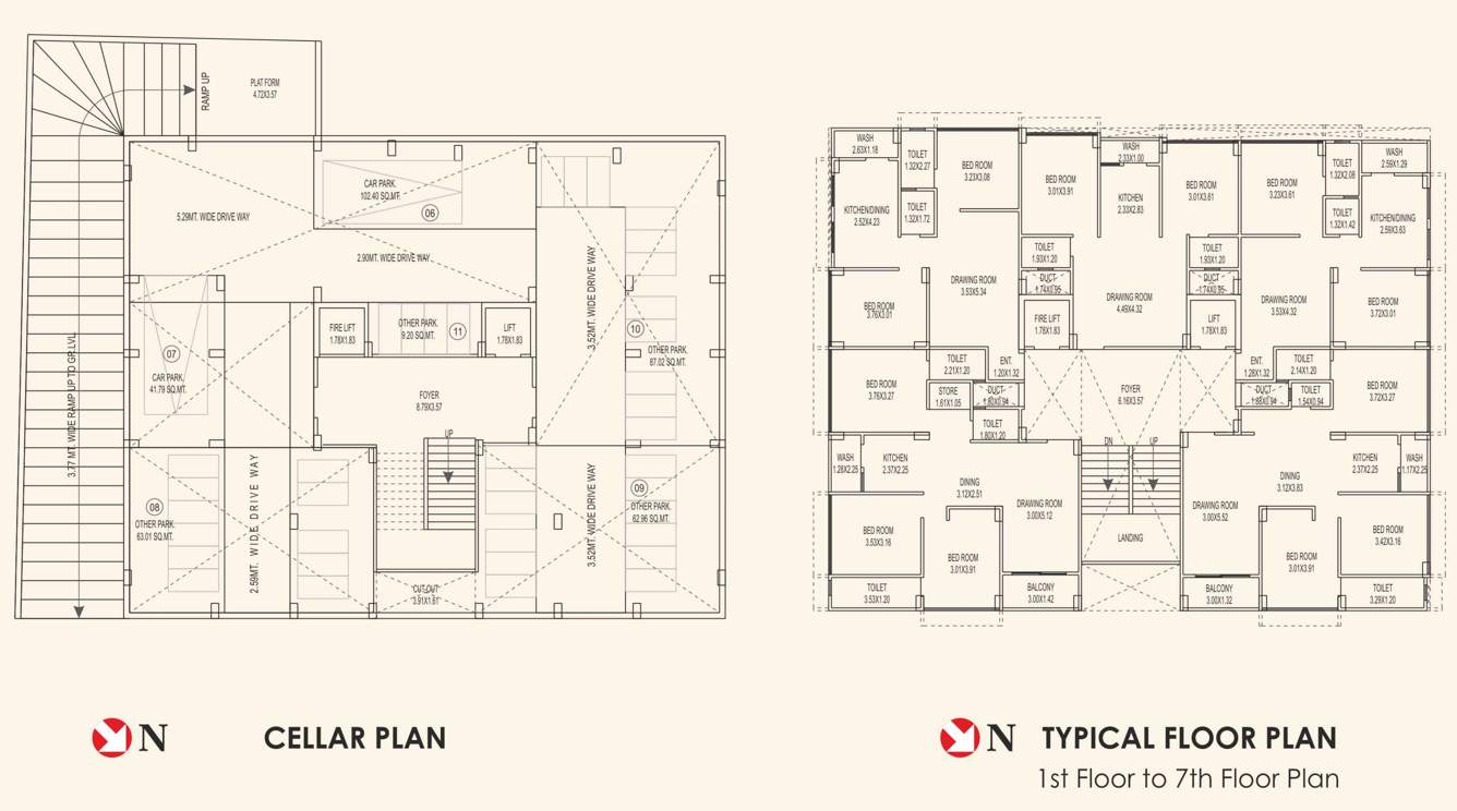  raghukrupa apartment Raghukrupa Apartment Cluster Plan from 1st to 7th Floor