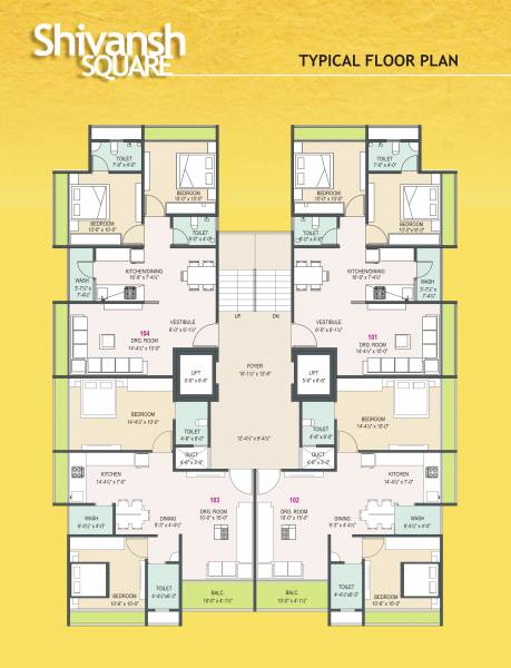  shivansh-square Shivansh Square Cluster Plan for Typical Floor