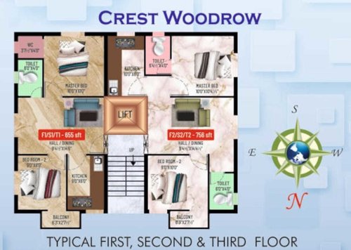  woodrow Woodrow Cluster Plan from 1st to 3rd Floor