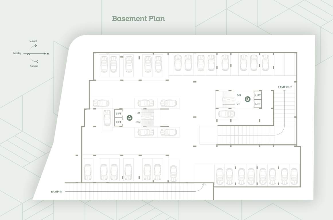  sangam paradise Block A And B Cluster Plan for basement Floor