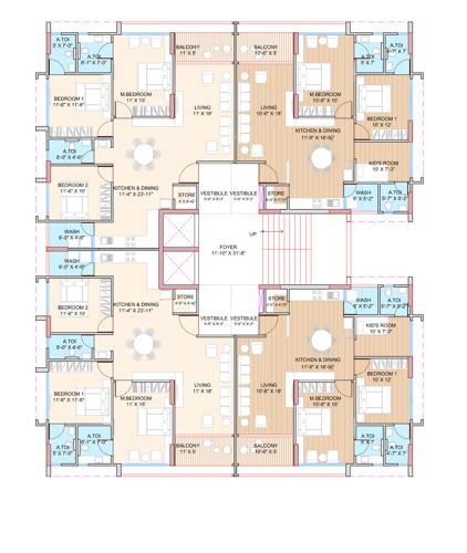  aavkar-amore Block A Cluster Plan from 1st to 13th Floor