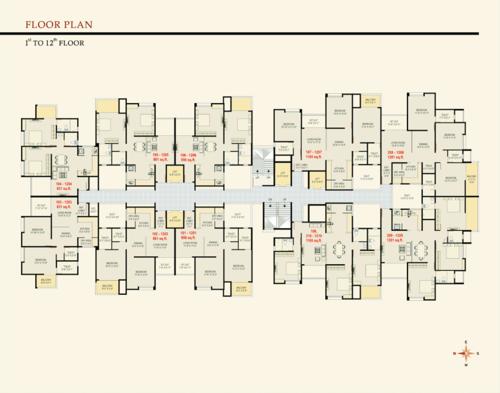  serenity Serenity Cluster Plan from 1st to 12th Floor