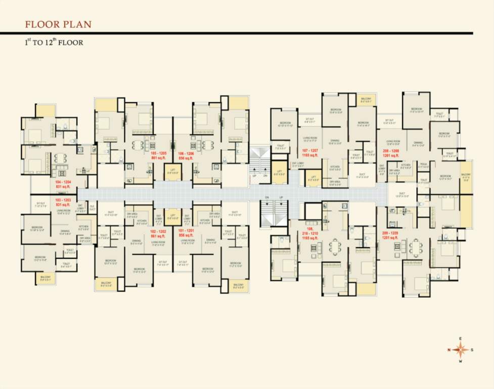  serenity Serenity Cluster Plan from 1st to 12th Floor
