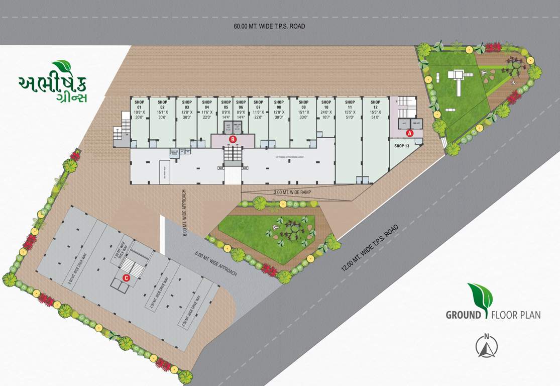  abhishek greens Block A B And C Cluster Plan for ground Floor