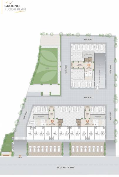  lakeview Block A, B And C Cluster Plan for ground Floor