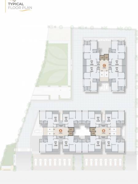  lakeview Block A, B And C Cluster Plan for Typical Floor