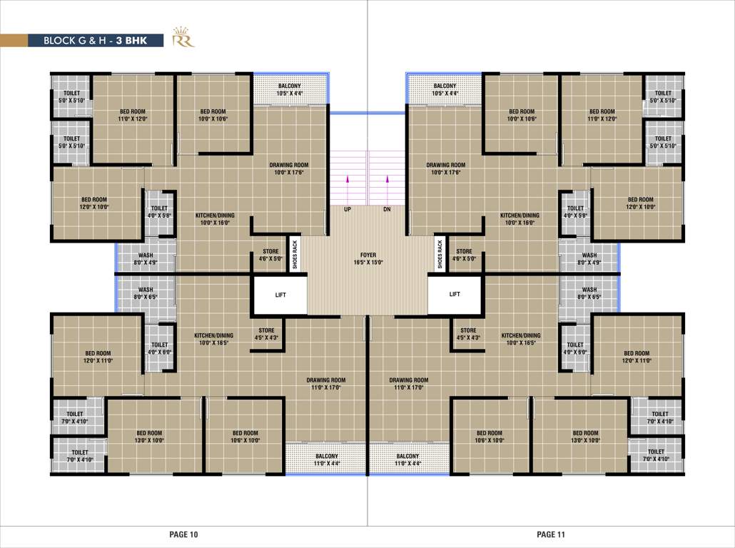  royal city Block G And H Cluster Plan for Typical Floor