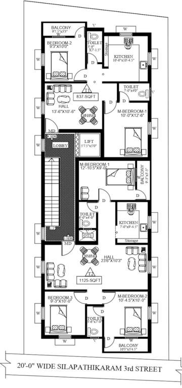  tarun apartments Tarun Apartments Cluster Plan for 3rd Floor