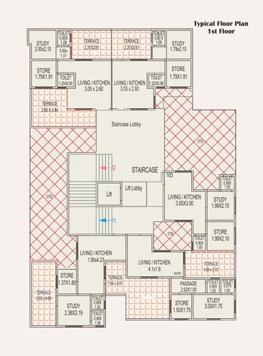  runmukteshwar-residency 44 Bahudas Mohallo 1st Floor Cluster Plan