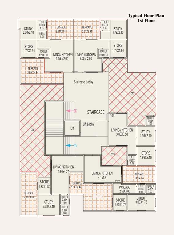  runmukteshwar residency 44 Bahudas Mohallo 1st Floor Cluster Plan