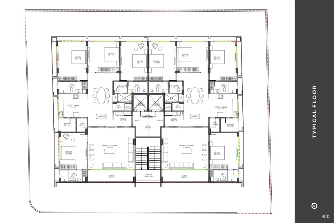  aaradhya elegance Block  A Typical Cluster Plan