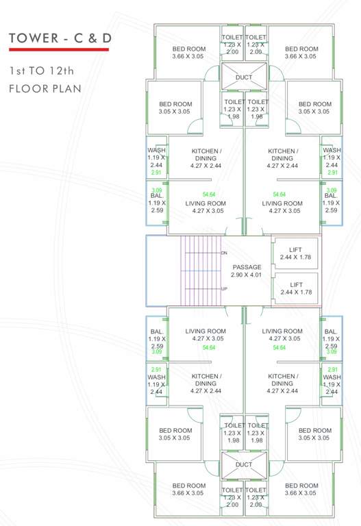 vivanta C And D Cluster Plan From 1st To 12th Floor