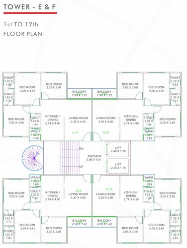 E And F Cluster Plan From 1st To 12th Floor vivanta E And F Cluster Plan From 1st To 12th Floor