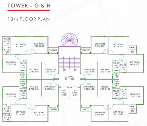 G And H Cluster Plan For 13th Floor vivanta G And H Cluster Plan For 13th Floor
