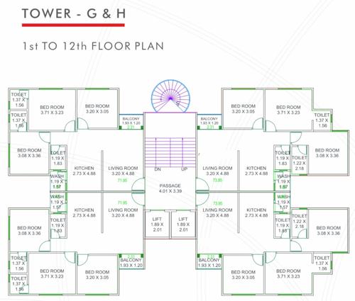 G And H Cluster Plan From 1st To 12th Floor vivanta G And H Cluster Plan From 1st To 12th Floor