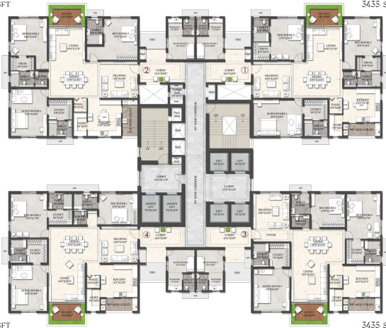  aurelia Tower A Cluster Plan