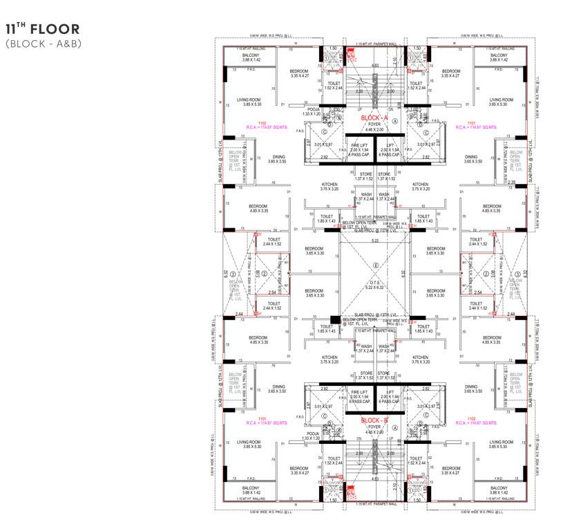  vianna Block A To B Cluster Plan for 11th Floor