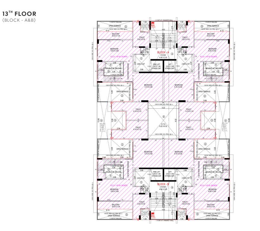  vianna Block A To B Cluster Plan for 13th Floor