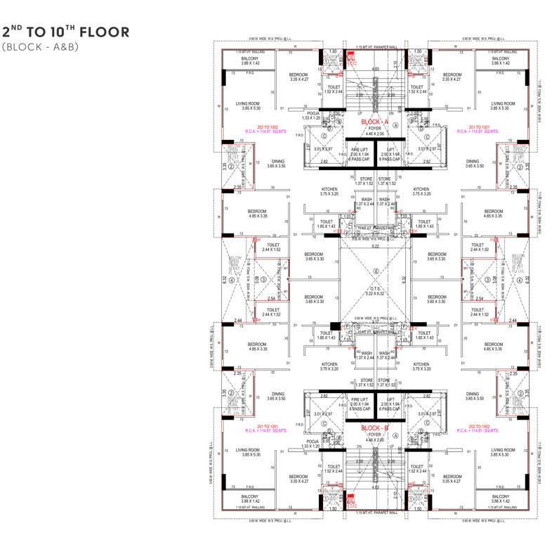  vianna Block A To B Cluster Plan from 2nd to 10th Floor