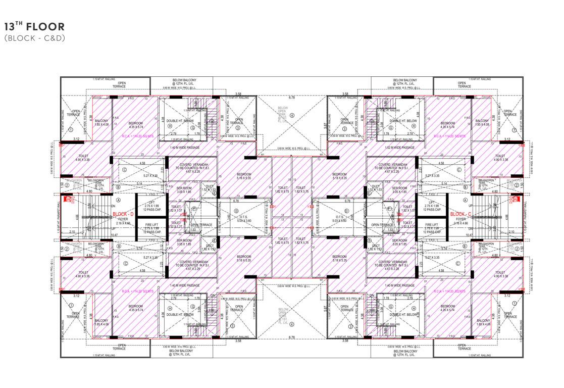 vianna Block C To D Cluster Plan for 13th Floor