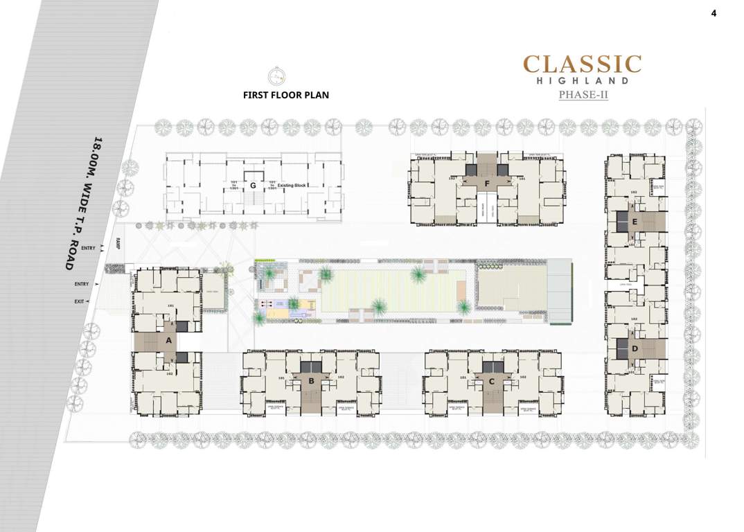  highland phase ii Block A,B,C,D,E & F Cluster Plan for 1st Floor