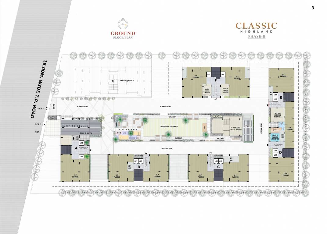  highland phase ii Block A,B,C,D,E & F Ground Floor Cluster Plan