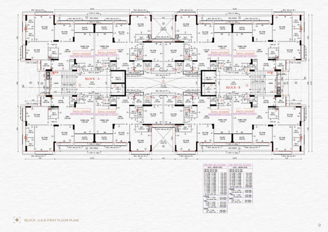  embrace A, B  Cluster Plan For 1st Floor