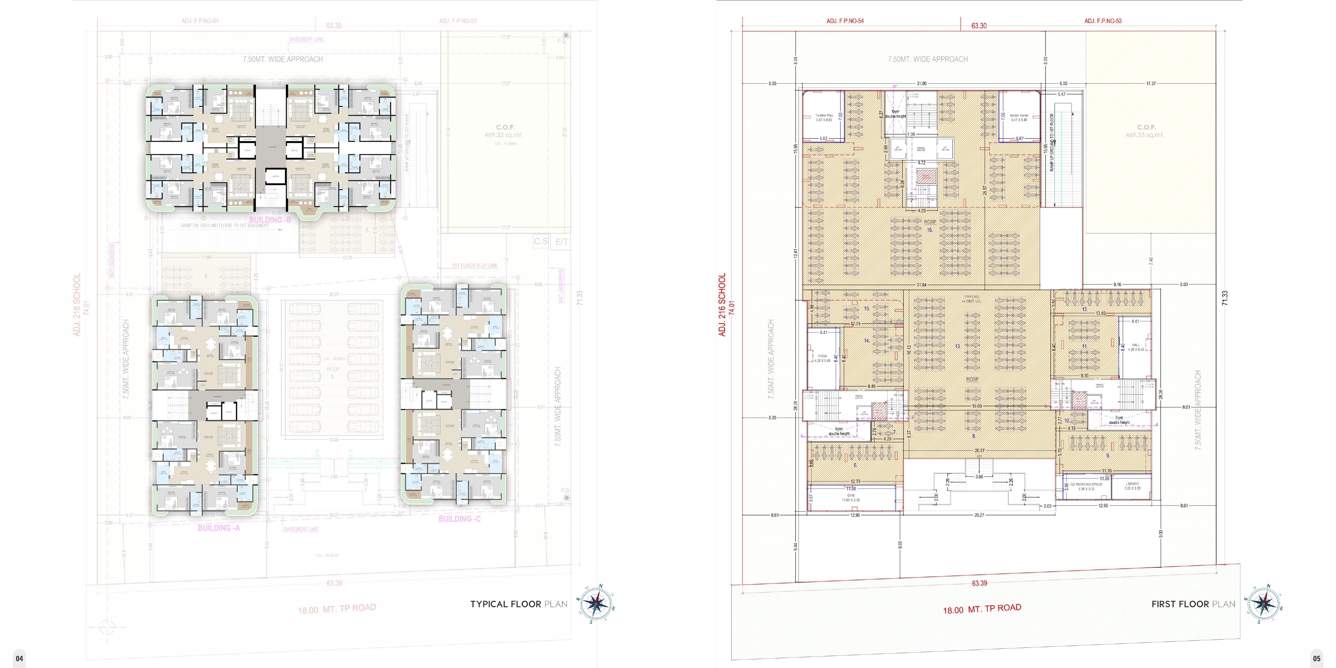 veer swastik sky Building A, Building B And Building C  Cluster Plan from 1st to 18th Floor