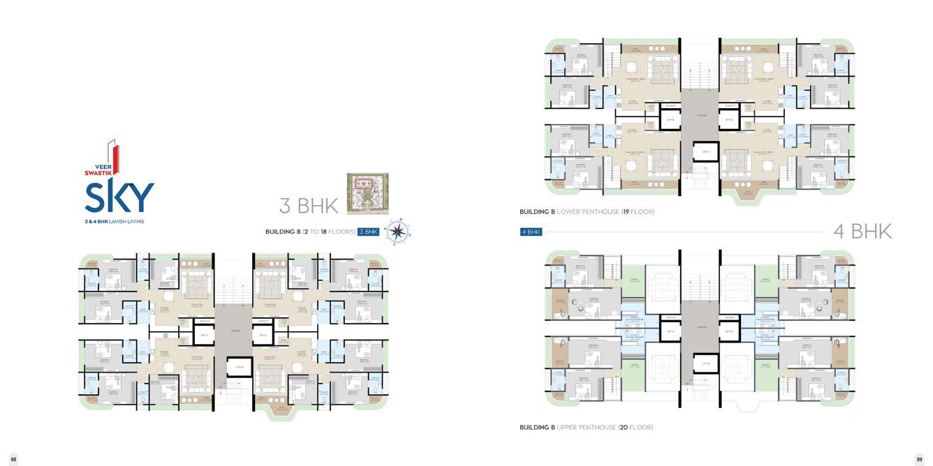  veer swastik sky Building B Cluster Plan from 2nd to 18th Floor
