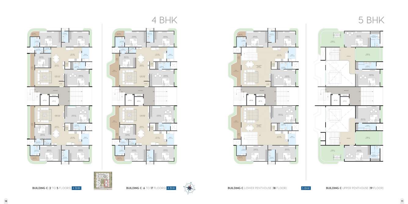  veer swastik sky Building C Cluster Plan from 2nd to 18th Floor