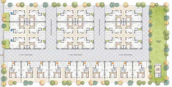  bungalows Bungalows Cluster Plan