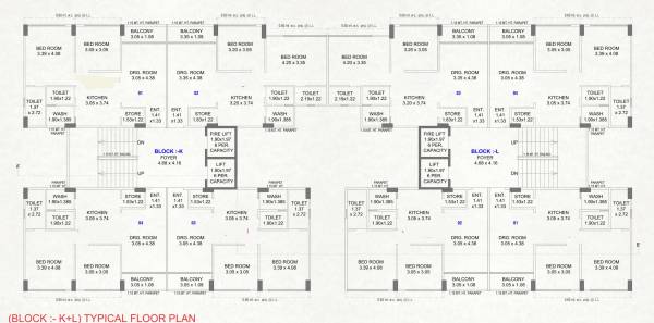  tulsi-galaxy-phase-2 K+L Typical Floor Cluster Plan