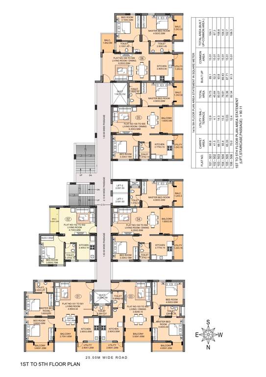  venkatesh palolem pearl A Cluster Plan from 1st to 5th Floor