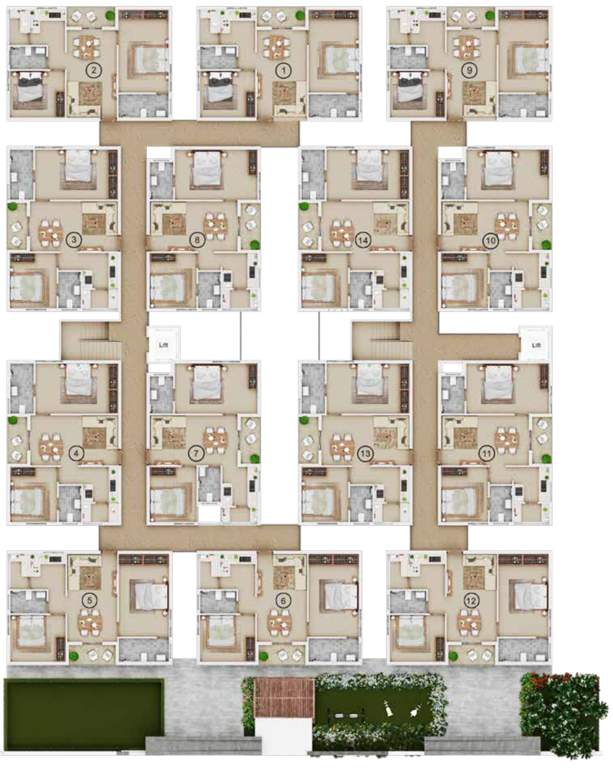  erica Brahmha Erica Cluster Plan from 1st to 5th Floor
