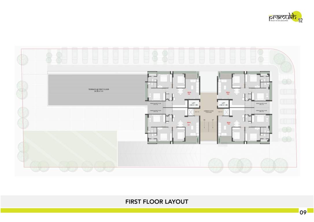  pramukh 52 Pramukh 52 Cluster Plan for 1st Floor